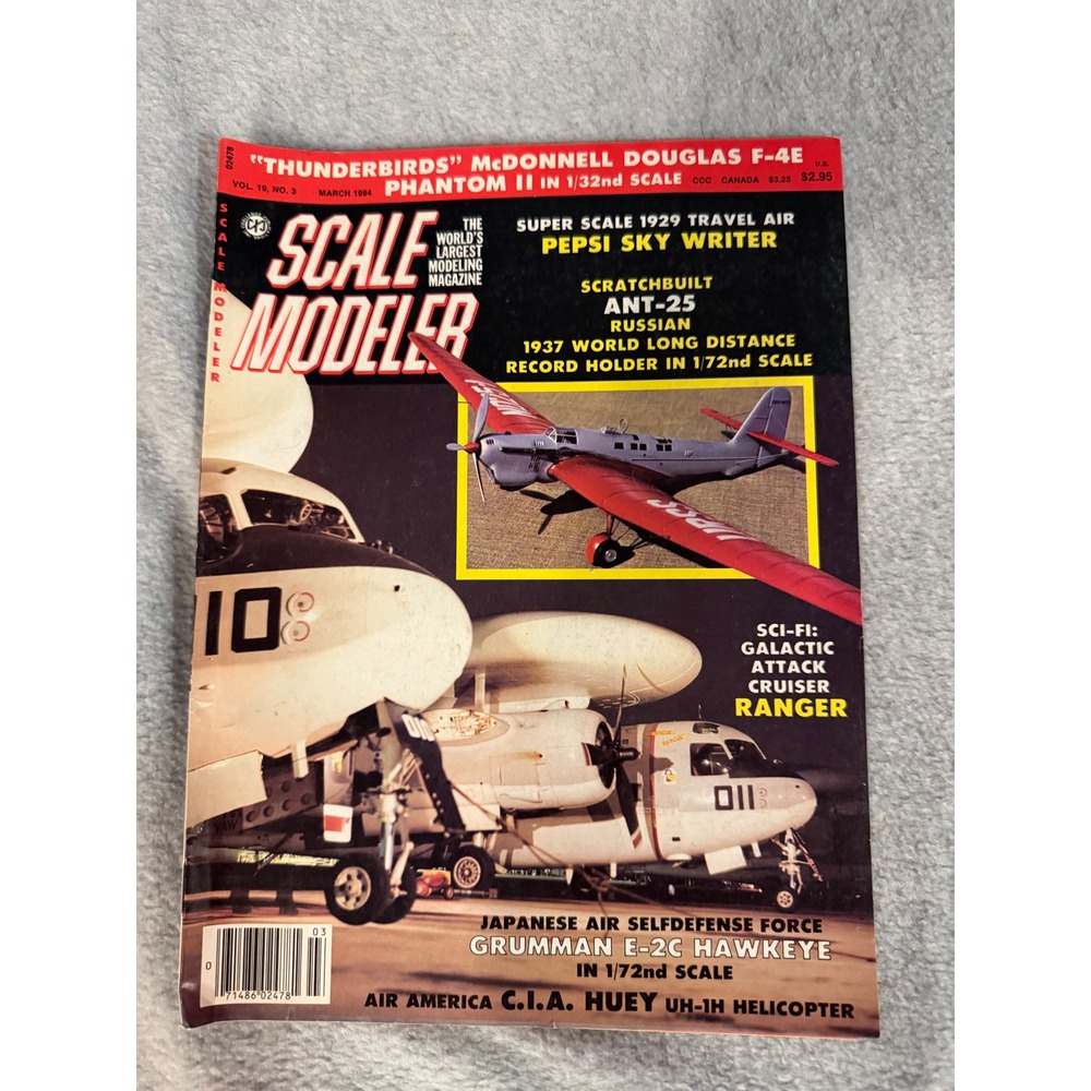 Scale Modeler Magazine March 1984 Vol 19 No 3 F-4E Phantom II E-2C Hawkeye Huey